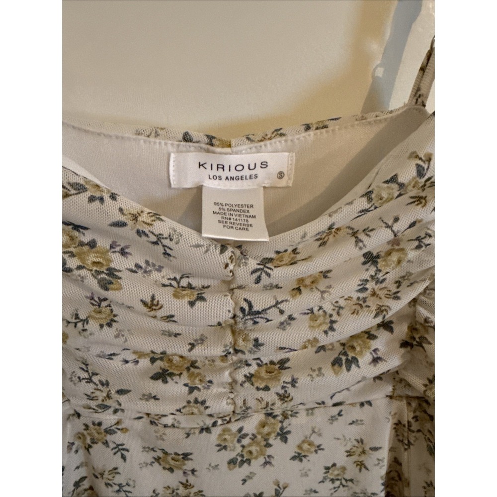KIRIOUS LOS ANGELES blue and white floral‎ spaghetti strap mini dress Size Small - Picture 2 of 6